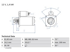 Recambio de motor de arranque para ford fusion (ju_) 1.4 tdci referencia OEM IAM 1483817 CST14103AS CST14103GS