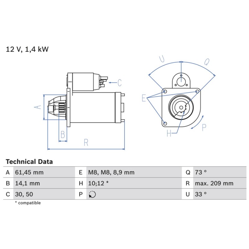 Recambio de motor de arranque para ford fusion (ju_) 1.4 tdci referencia OEM IAM 1483817 CST14103AS CST14103GS