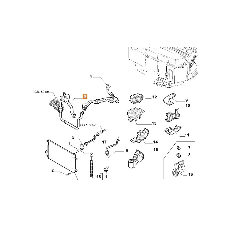 Recambio de tubos aire acondicionado para lancia lybra berlina referencia OEM IAM 51706987  