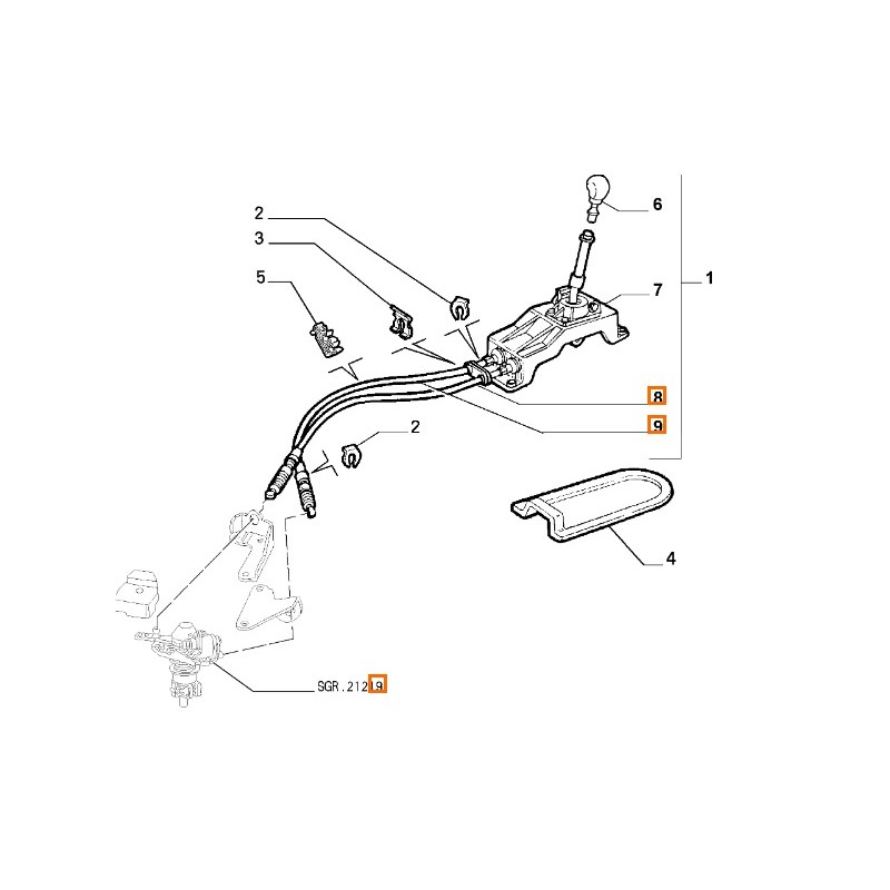 Recambio de varillaje cambio para lancia lybra berlina referencia OEM IAM 55186881 55201313 