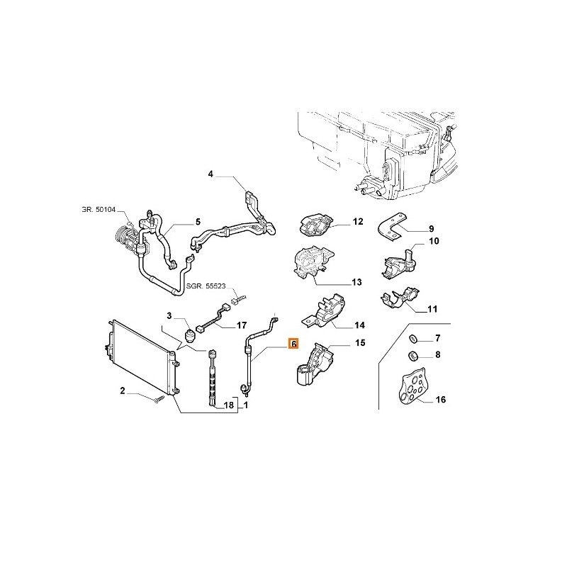 Recambio de tubos aire acondicionado para lancia lybra berlina referencia OEM IAM 51706988  