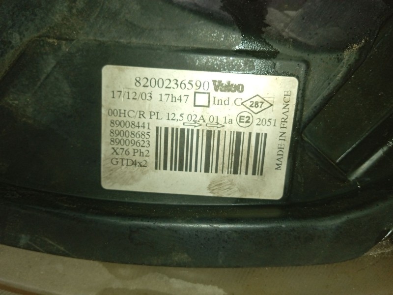 Recambio de faro izquierdo para renault kangoo (kc0/1_) 1.5 dci (kc07) referencia OEM IAM 8200236590  