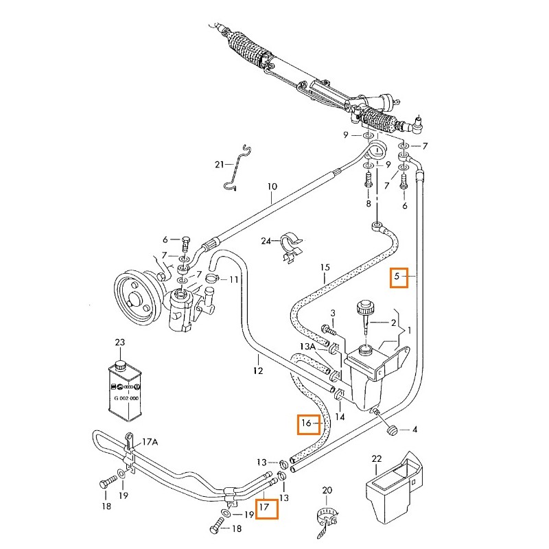 Recambio de tubo presion direccion asistida para skoda superb i (3u4) 2.0 tdi referencia OEM IAM 3B1422891A 8D0422891C 8D0422885