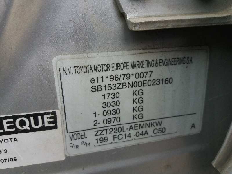 toyota avensis berlina (t 22) 1.6 16v   |   0.97 - ... | 1997 | 110 cv / 81 kw del año 1997