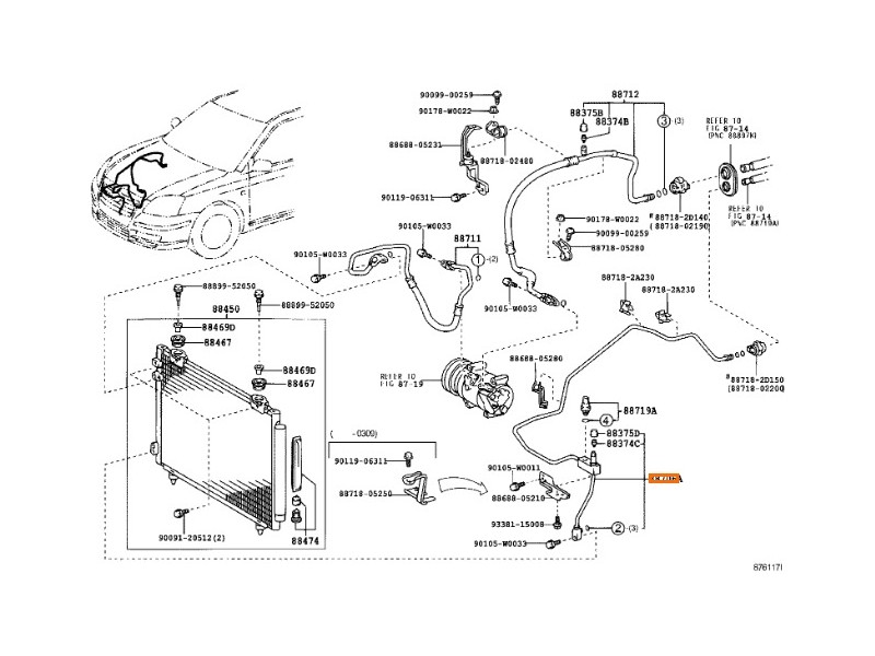 Recambio de tubos aire acondicionado para toyota avensis (_t25_) 1.8 (zzt251_) referencia OEM IAM 8871605381  