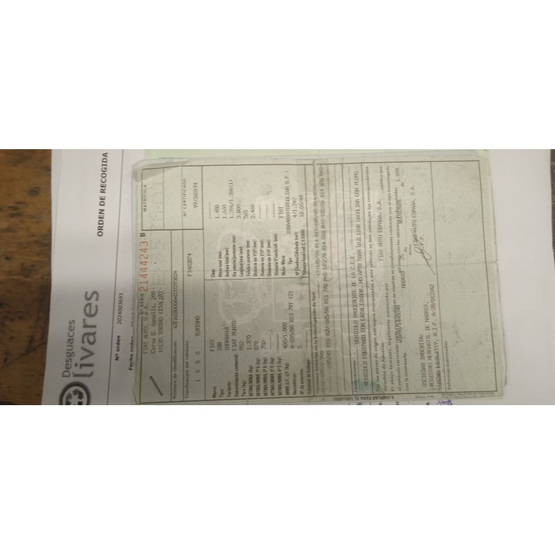 fiat punto (188_) del año 2000