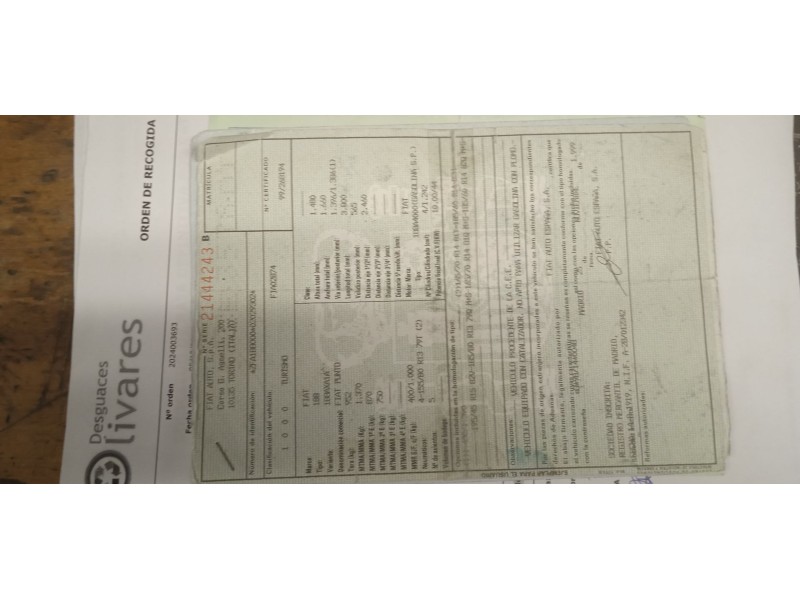 fiat punto (188_) del año 2000