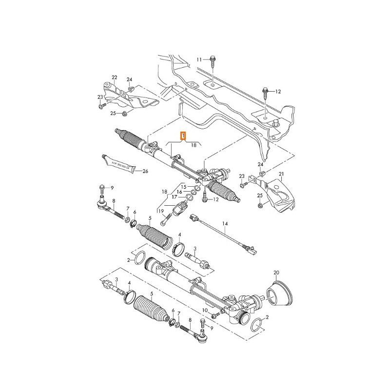 Recambio de cremallera direccion para audi a4 b6 avant (8e5) 2.5 tdi referencia OEM IAM 8E1422054E  