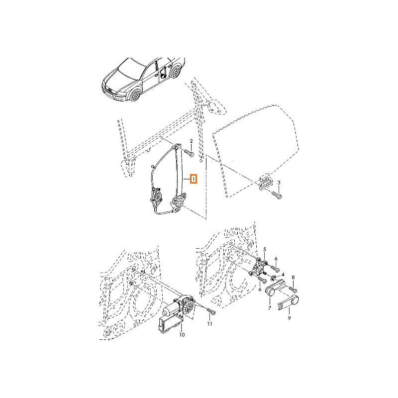 Recambio de elevalunas trasero izquierdo para audi a4 b6 avant (8e5) 2.5 tdi referencia OEM IAM 8E0839461C  