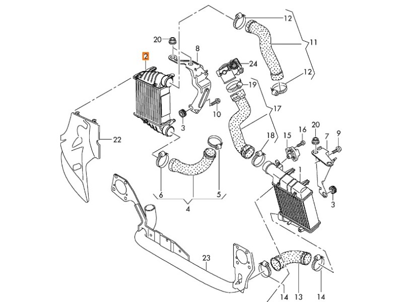 Recambio de intercooler para audi a4 b6 avant (8e5) 2.5 tdi referencia OEM IAM 8E0145806M 8E0145806Q 