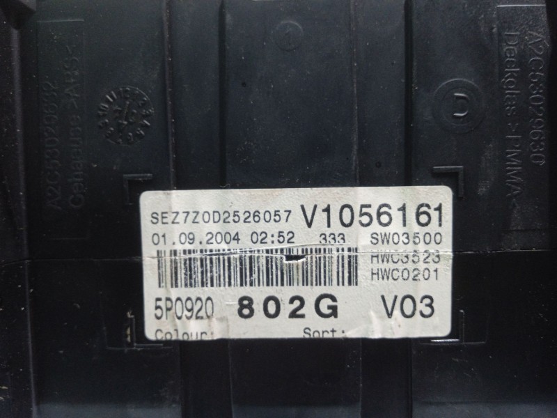 Recambio de cuadro instrumentos para seat toledo iii (5p2) 1.9 tdi referencia OEM IAM 5P0920802G 110080279004 