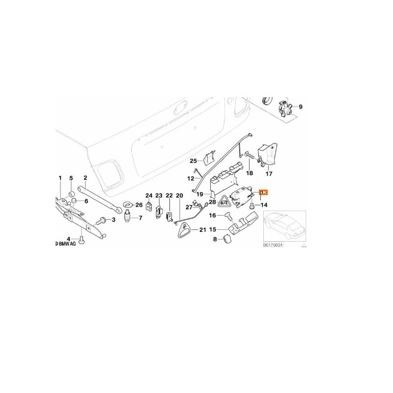 Recambio de cerradura maletero / porton para bmw 3 (e46) 320 d referencia OEM IAM 51247840617  