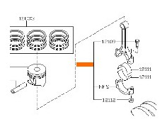 Recambio de piston para nissan micra iii (k12) 1.4 16v referencia OEM IAM 12010BX020  12100AX201