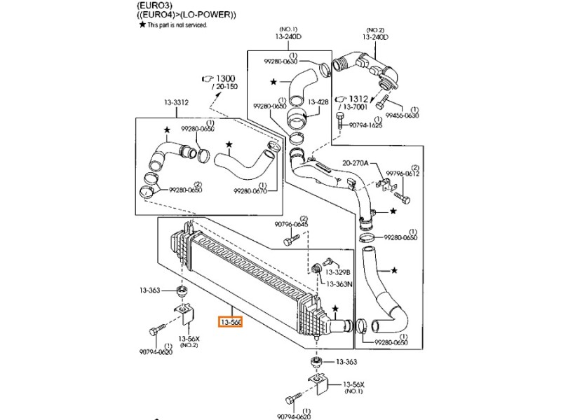 Recambio de intercooler para mazda 3 sedán (bk) 1.6 di turbo (bk12y) referencia OEM IAM Y60113550B  