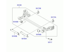 Recambio de puente trasero para hyundai i20 i (pb, pbt) 1.1 crdi referencia OEM IAM 551001J150  