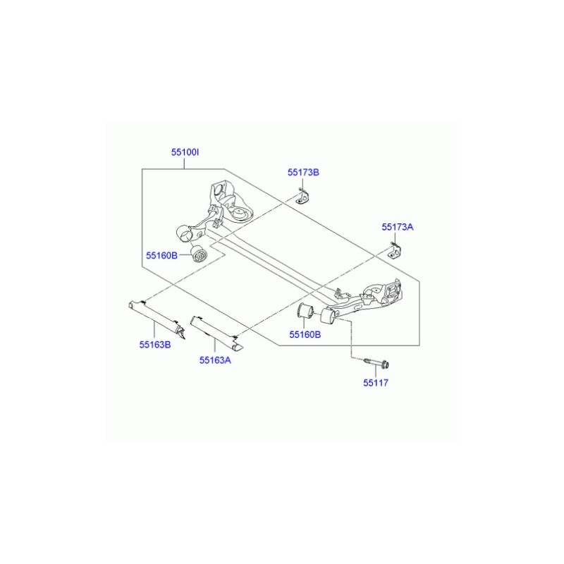 Recambio de puente trasero para hyundai i20 i (pb, pbt) 1.1 crdi referencia OEM IAM 551001J150  