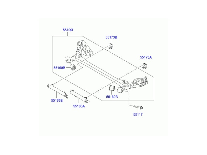 Recambio de puente trasero para hyundai i20 i (pb, pbt) 1.1 crdi referencia OEM IAM 551001J150  