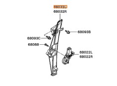 Recambio de elevalunas trasero izquierdo para mitsubishi grandis (na_w) 2.4 mivec (na4w) referencia OEM IAM MR959659  