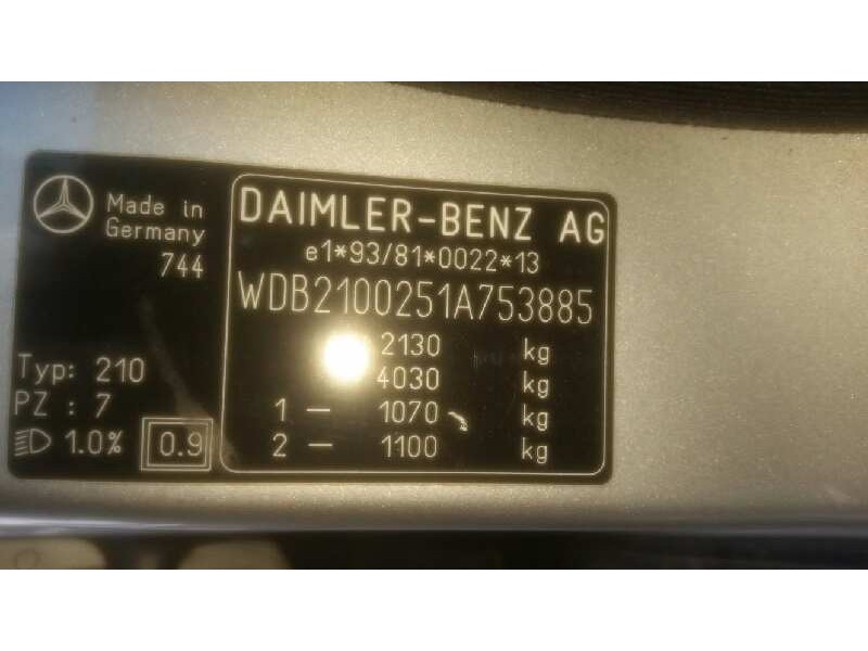 mercedes clase e (w210) berlina diesel 300 turbodiesel (210.025)   |   03.97 - 12.99 | 1997 - 1999 | 177 cv / 130 kw del año 199