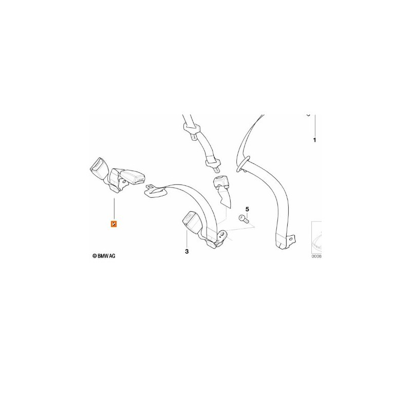 Recambio de enganche cinturon trasero derecho para bmw 3 (e46) 320 d referencia OEM IAM 72118233292  