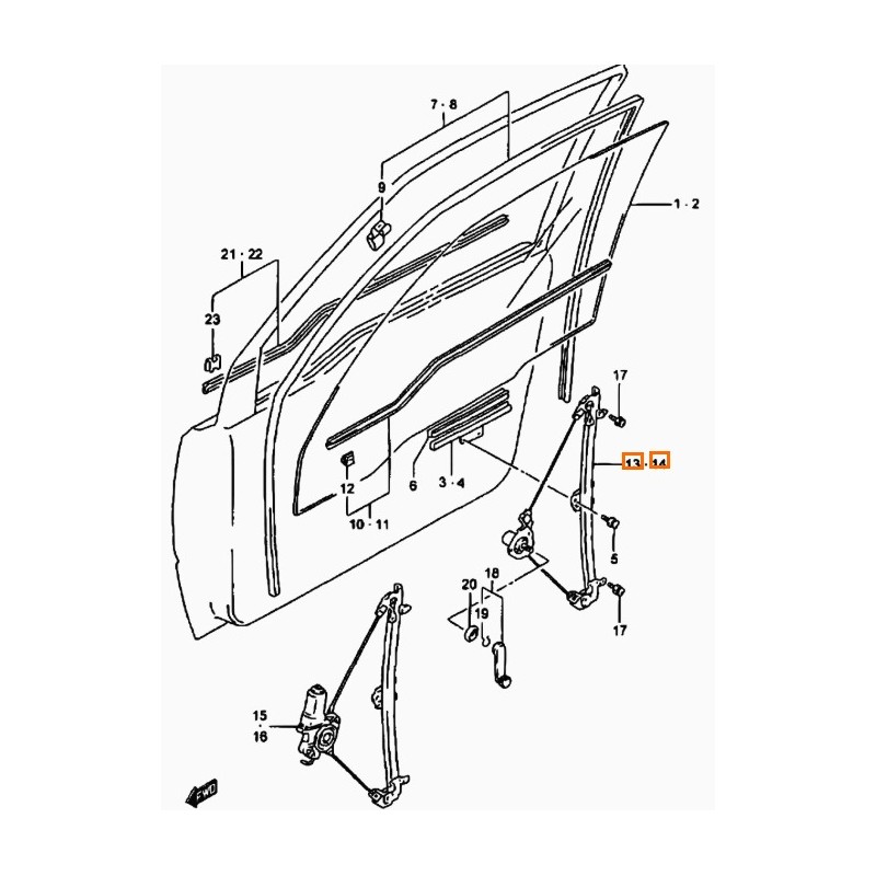 Recambio de elevalunas delantero derecho para suzuki vitara (et) hdi (se 420hdi) referencia OEM IAM 8341056B00 8341056B00000 