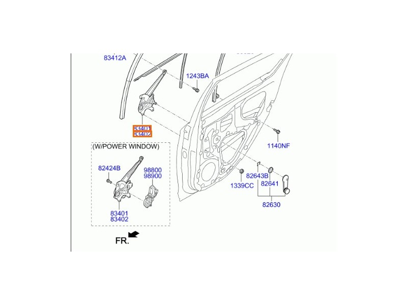 Recambio de elevalunas trasero izquierdo para hyundai i20 i (pb, pbt) 1.1 crdi referencia OEM IAM 834011J000  