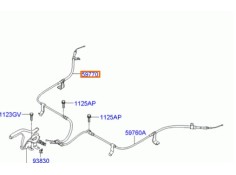 Recambio de cable freno auxiliar trasero derecho para hyundai i20 i (pb, pbt) 1.1 crdi referencia OEM IAM 597701J300  