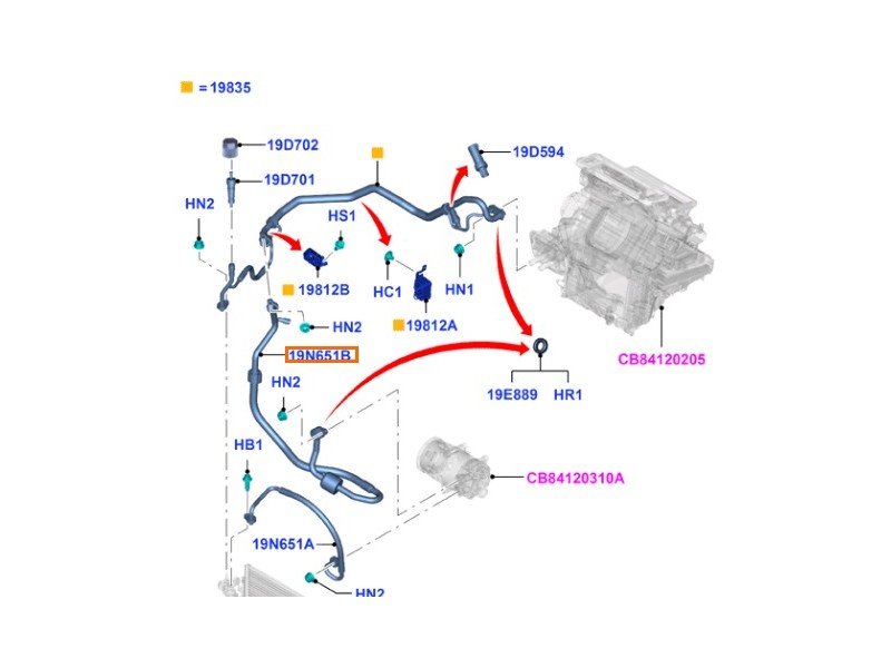 Recambio de tubos aire acondicionado para ford focus iii 1.6 ti referencia OEM IAM 1837591  