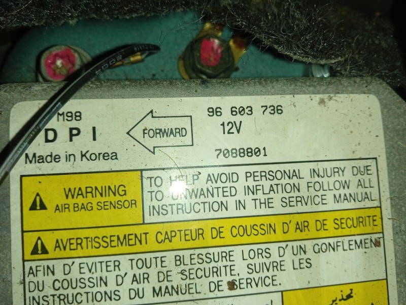 Recambio de centralita airbag para daewoo matiz (m100, m150) 0.8 referencia OEM IAM 96603736 7088801 