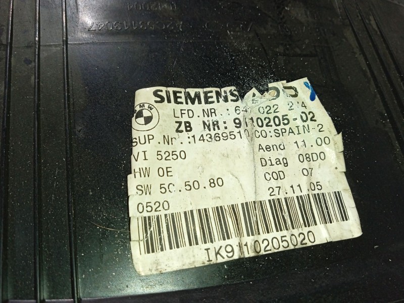 Recambio de cuadro instrumentos para bmw 3 (e90) 320 d referencia OEM IAM 641022274 911020502 51457155768