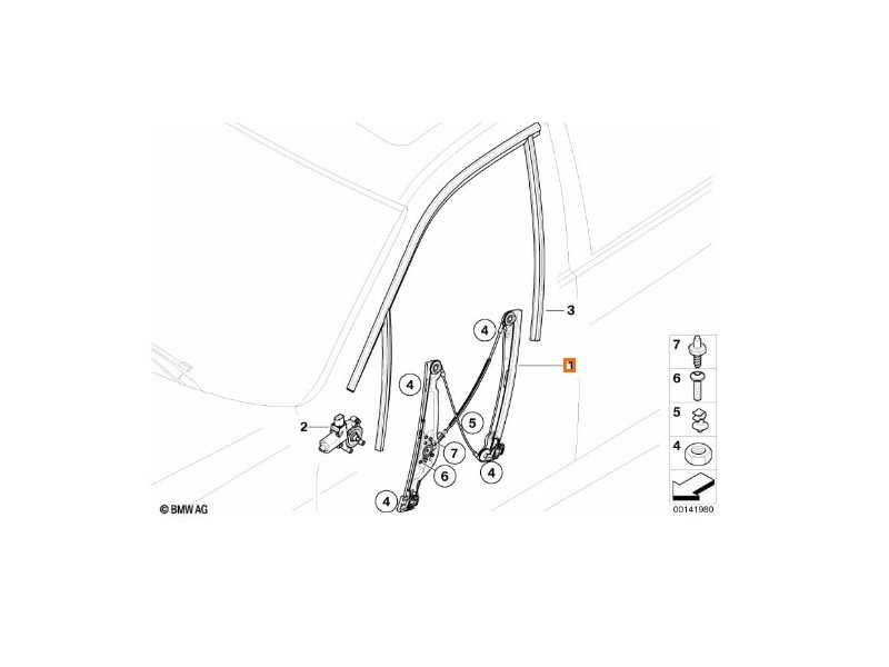 Recambio de elevalunas delantero derecho para bmw 3 (e90) 320 d referencia OEM IAM 51337140588  