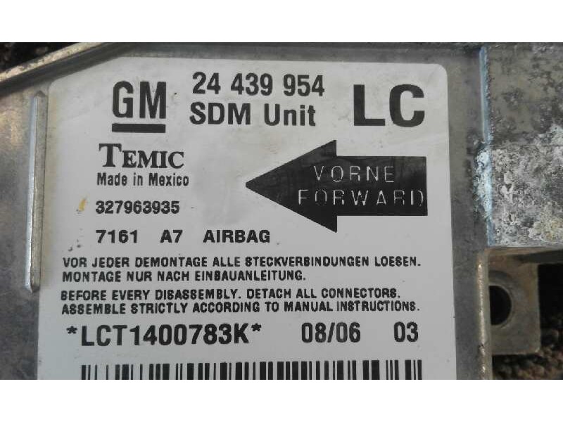 Recambio de centralita airbag para opel corsa c silverline   |   08.03 - 12.06 | 2003 - 2006 | 69 cv / 51 kw referencia OEM IAM  Recambio de centralita airbag para opel corsa c silverline   |   08.03 - 12.06 | 2003 - 2006 | 69 cv / 51 kw referencia OEM IAM