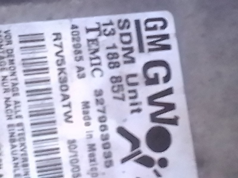 Recambio de centralita airbag para opel astra h berlina enjoy referencia OEM IAM 13188857  327063035