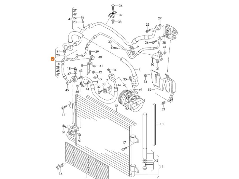 Recambio de tubos aire acondicionado para vw golf v (1k1) 1.9 tdi referencia OEM IAM 1K0820741BD 1K0820741BA 1K0820741AT