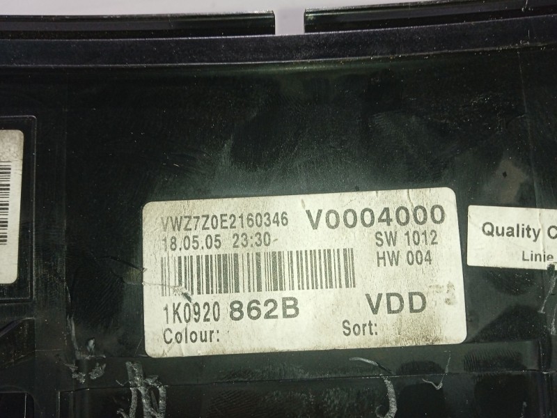 Recambio de cuadro instrumentos para vw golf v (1k1) 1.9 tdi referencia OEM IAM 1K0920862B 110080247041 