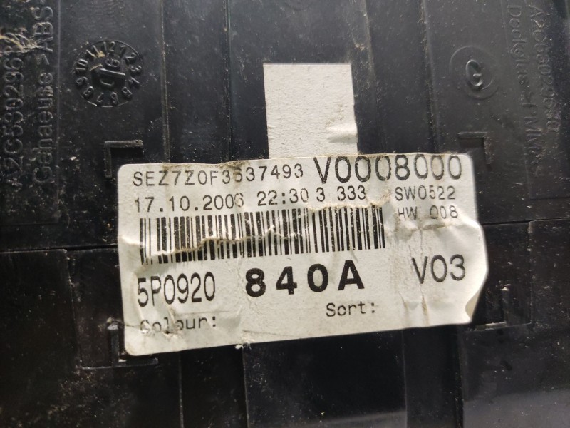 Recambio de cuadro instrumentos para seat toledo (5p2) 2.0 tdi referencia OEM IAM 5P0920840A  