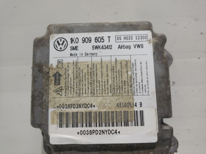 Recambio de centralita airbag para seat toledo (5p2) 2.0 tdi referencia OEM IAM 1K0909605T 5WK43412 