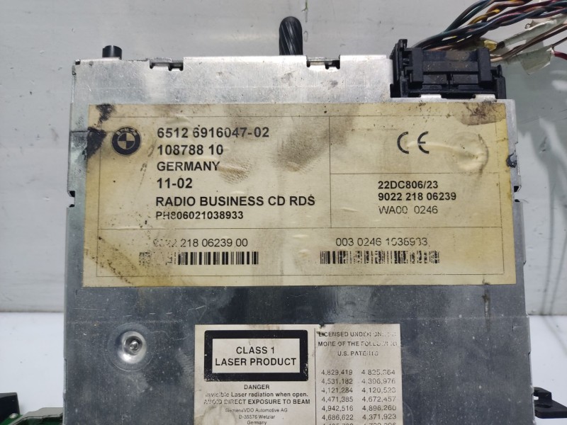Recambio de sistema audio / radio cd para bmw 3 compact (e46) 318 td referencia OEM IAM 6512691604702  
