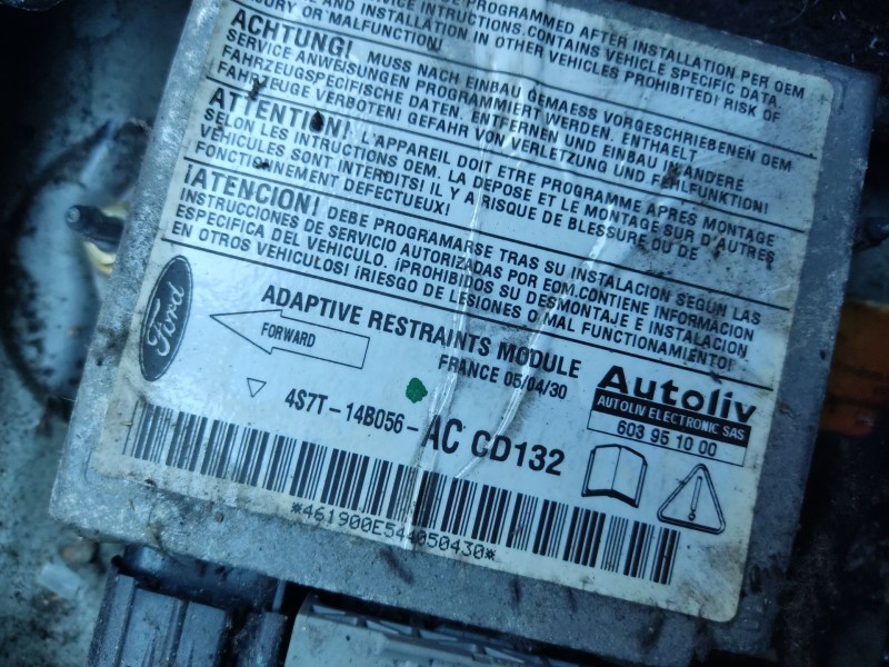 Recambio de centralita airbag para ford mondeo iii (b5y) 2.0 tdci referencia OEM IAM 4S7T14B056AC 603951000 