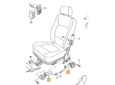 Recambio de regulador asiento delantero izquierdo para skoda superb i (3u4) 1.9 tdi referencia OEM IAM 3B0959761AH  