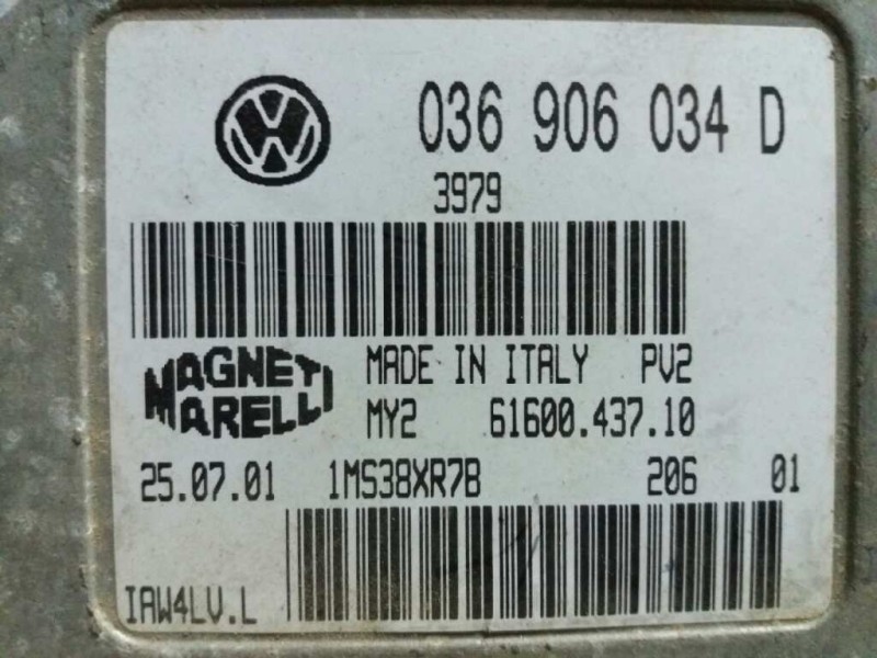 Recambio de centralita motor uce para volkswagen polo berlina (6n2)    |   0.99 - 0.02 | 1999 - 2002 referencia OEM IAM 03690603