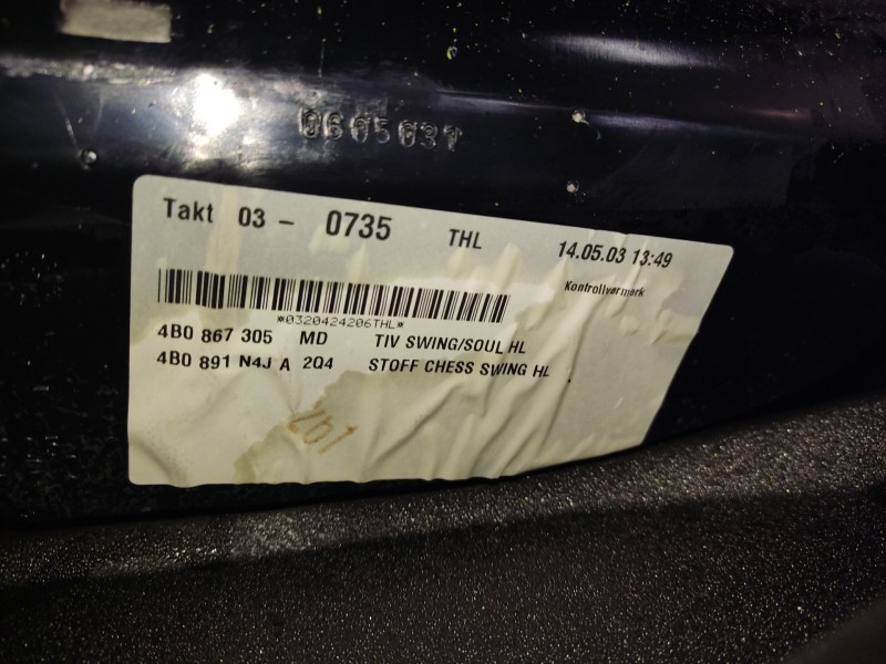 Recambio de guarnecido puerta trasera izquierda para audi a6 c5 (4b2, 4b4) 2.5 tdi referencia OEM IAM 4B0867305MD 4B0 