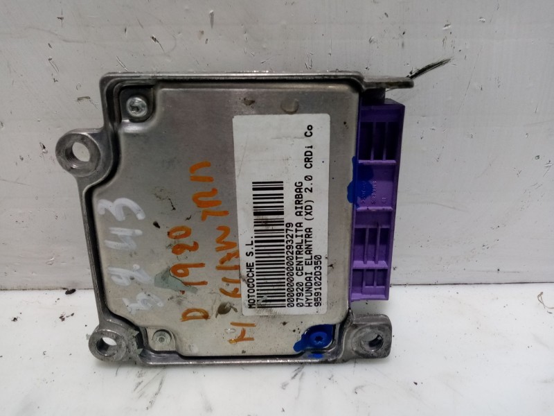 Recambio de centralita airbag para hyundai elantra (xd) 2.0 crdi cat referencia OEM IAM 959102D350 09386019 