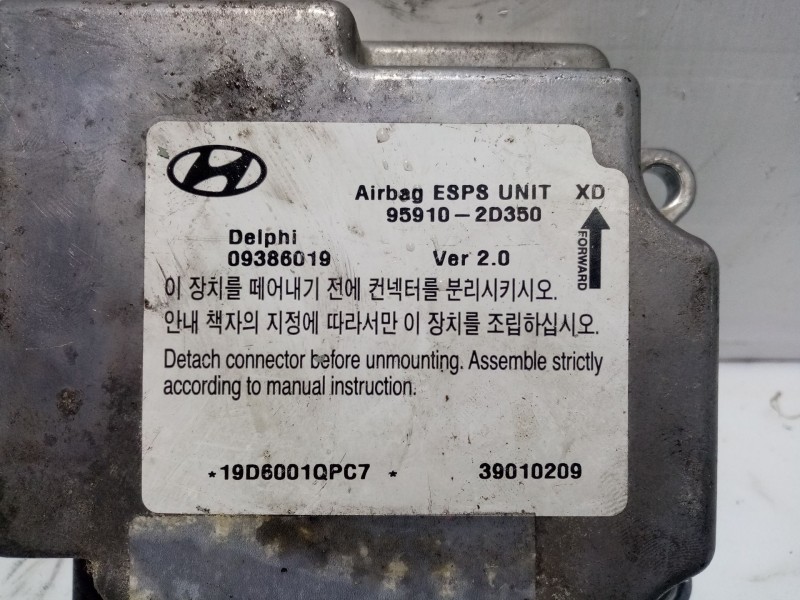 Recambio de centralita airbag para hyundai elantra (xd) 2.0 crdi cat referencia OEM IAM 959102D350 09386019 