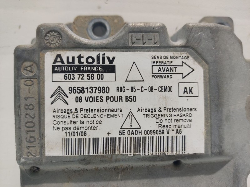 Recambio de centralita airbag para citroën c4 coupe 1.4 16v referencia OEM IAM 9658137980 603725800 