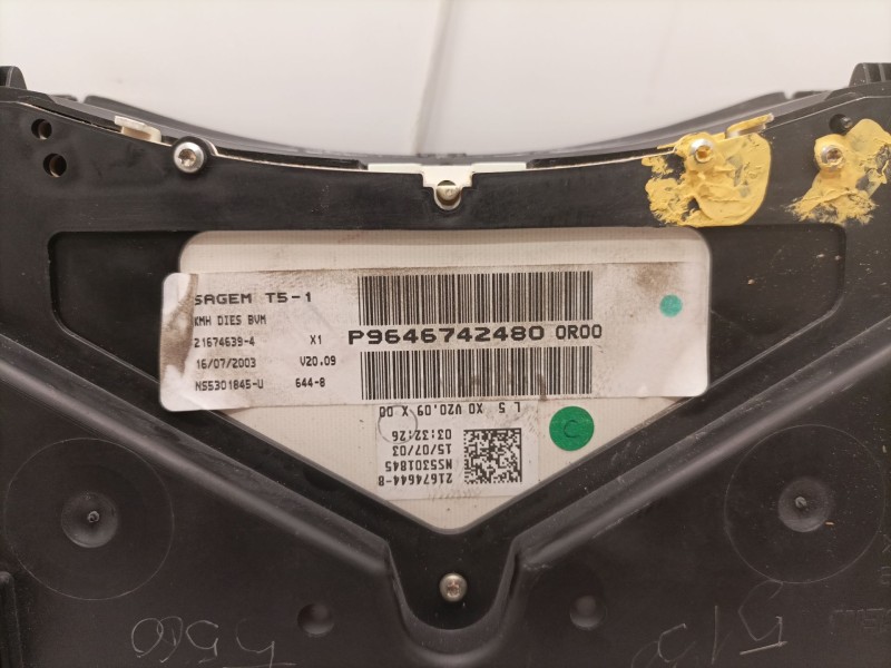 Recambio de cuadro instrumentos para peugeot 307 (s1) referencia OEM IAM P9646742480 21674639-4 P96467424800R00