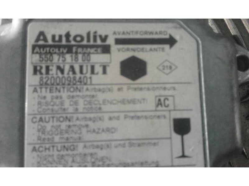 Recambio de centralita airbag para renault kangoo (f/kc0) 1.9 dti diesel   |   0.97 - ... | 1997 | 80 cv / 59 kw referencia OEM 
