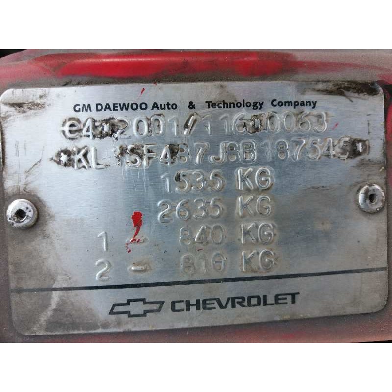 chevrolet kalos 1.4 cat   |   0.05 - 0.09 | 2005 - 2009 | 94 cv / 69 kw del año 2005