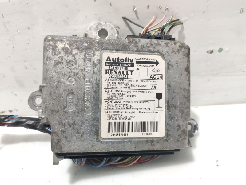 Recambio de centralita airbag para renault megane scenic rxe 1.6 16v referencia OEM IAM  8200340431 603989700