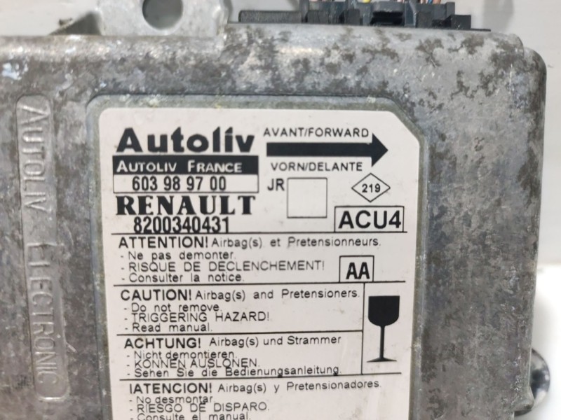 Recambio de centralita airbag para renault megane scenic rxe 1.6 16v referencia OEM IAM  8200340431 603989700